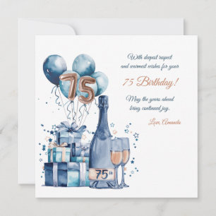 75th Birthday Card Personalised for Men