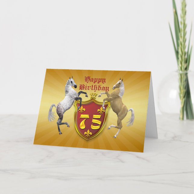 75th birthday card with a coat of arms (Front)