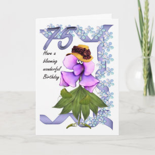 75th Birthday Card with Moonies cute bloomers,