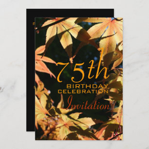 75th Birthday Celebration Autumn Custom Invitation