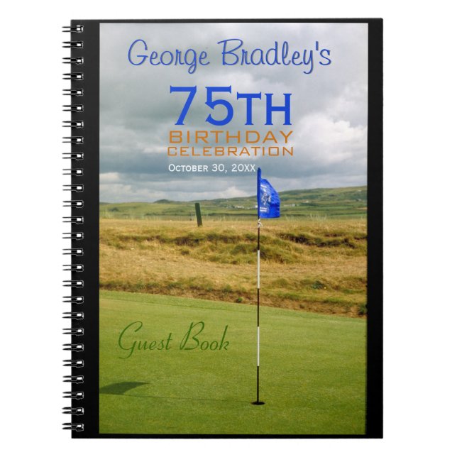 75th Birthday Celebration Golf Guest Book (Front)