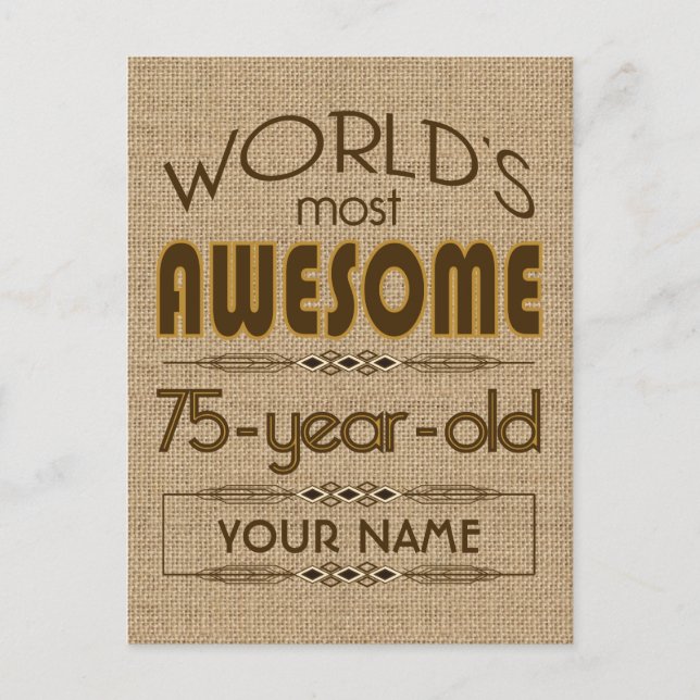 75th Birthday Celebration World Best Fabulous Invitation Postcard (Front)