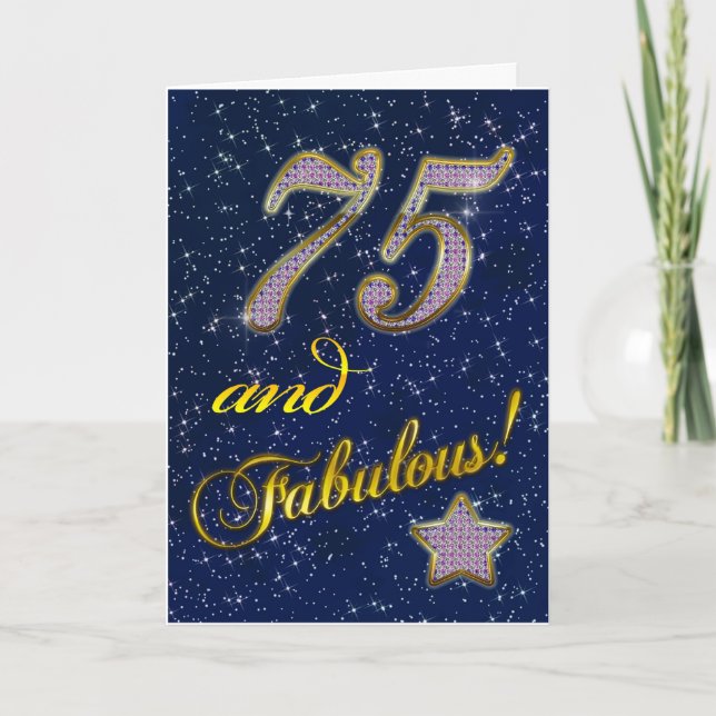 75th birthday for someone Fabulous Card (Front)