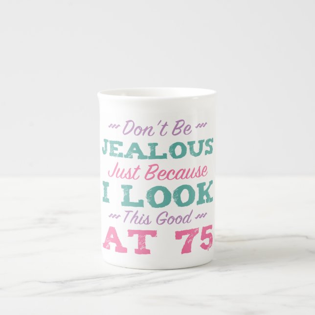 75th Birthday For Women Bone China Mug (Front)