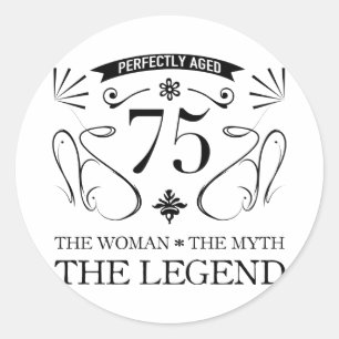 75th Birthday For Women Classic Round Sticker
