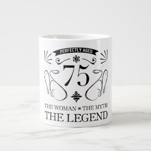 75th Birthday For Women Large Coffee Mug