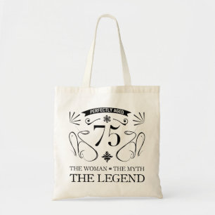 75th Birthday For Women Tote Bag