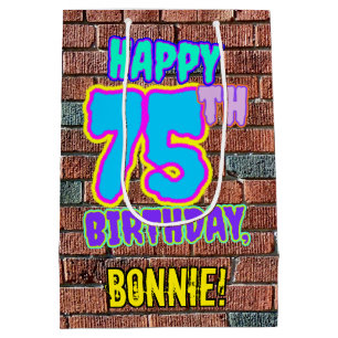 75th Birthday: Fun, Urban Graffiti Inspired Look Medium Gift Bag