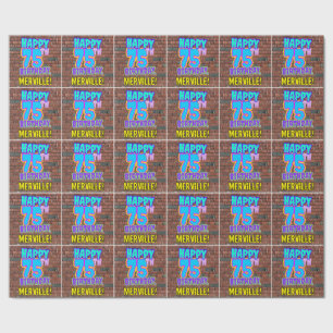 75th Birthday: Fun, Urban Graffiti Inspired Look Wrapping Paper