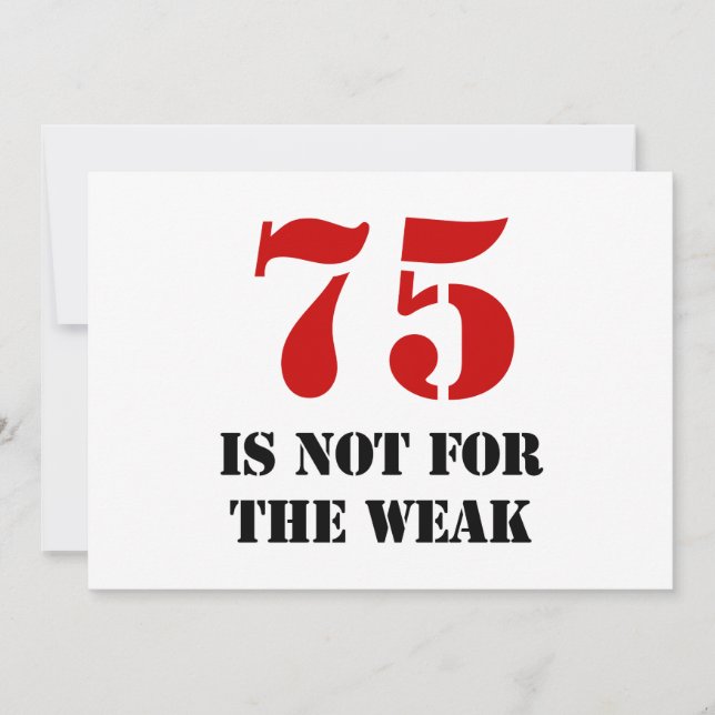75th Birthday Gag Gift Card (Front)