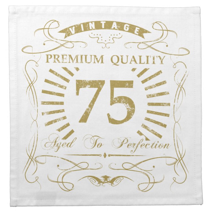 75th Birthday Gag Gift Napkin Zazzle.co.uk