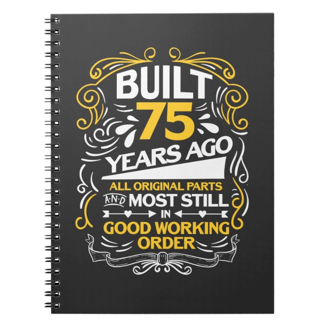 75th Birthday Gift for a 75 year old Notebook (Front)
