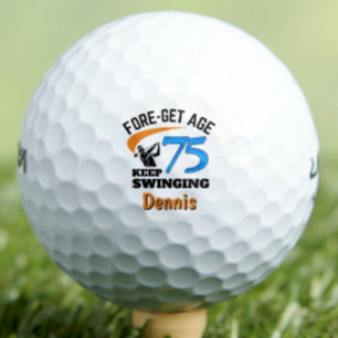 75th Birthday Gift for Dad Funny Blue Golf Balls