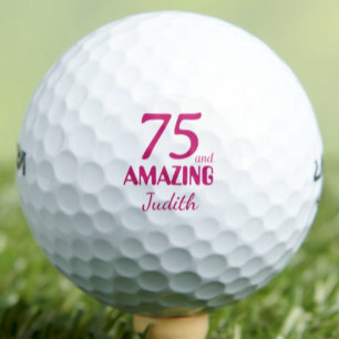 75th Birthday Gift for Grandma Pink Amazing Chic Golf Balls