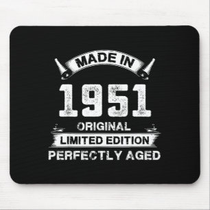 75th Birthday Gift For Legends Made In 1951 75 Yea Mouse Mat