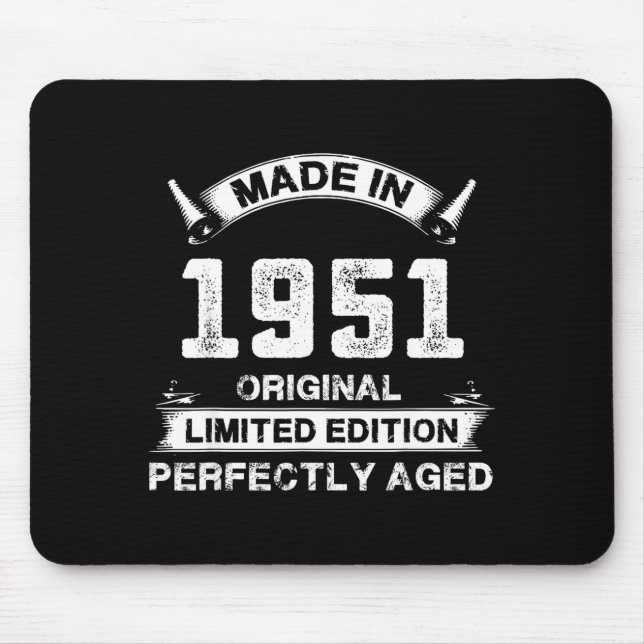 75th Birthday Gift For Legends Made In 1951 75 Yea Mouse Mat (Front)