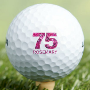 75th Birthday Gift for Mum – Elegant Pink 75 Golf Balls