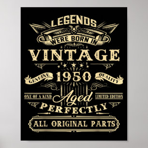 75th Birthday Gift For Vintage Legend Born 1950 75 Poster