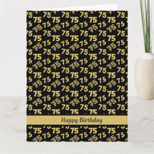 75th Birthday Gold Number Pattern Card