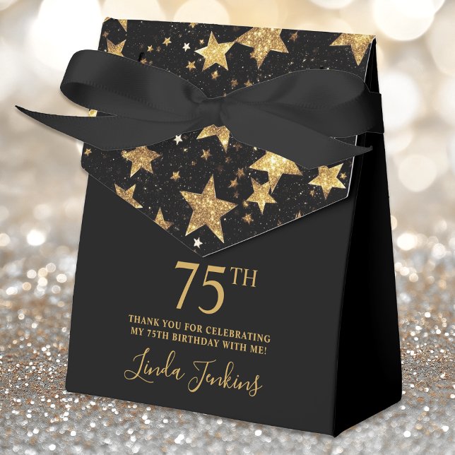 75th Birthday Gold Stars Thank You  Favour Box (Creator Uploaded)