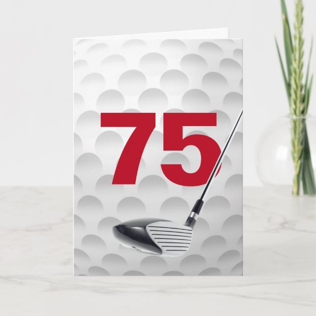 75th Birthday Golf Ball Design Card (Front)
