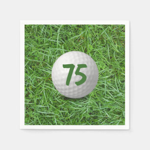 75th Birthday Golf Ball on Grass Napkins