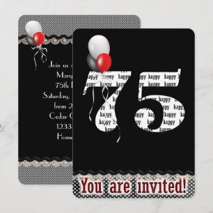 75th Birthday Invitation