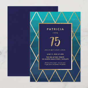 75th Birthday Invitation - Elegant Seventy Fifth