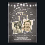 75th Birthday Invitation Vintage Adult Birthday<br><div class="desc">♥ A perfect way to invite your guests to this special birthday party!</div>