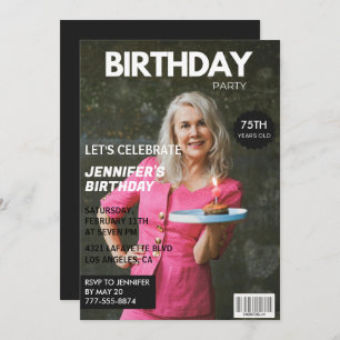 75th birthday invitations for her Magazine Cover