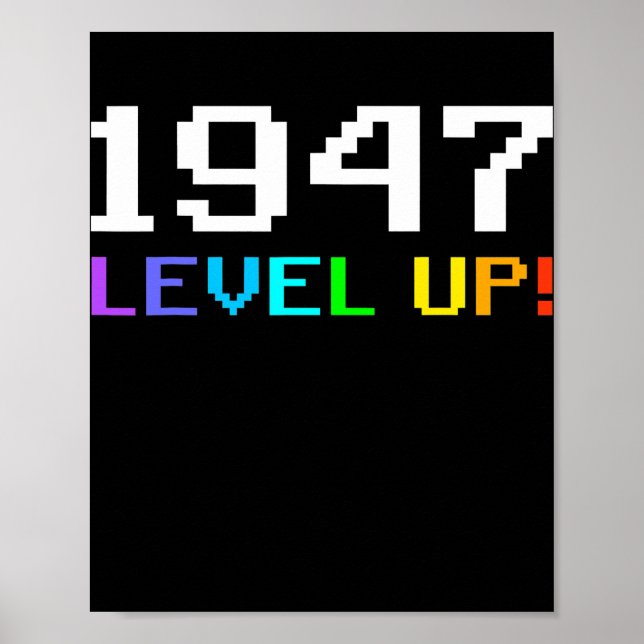 75th Birthday Ladies Mens 75 Years 1947 Funny Poster (Front)