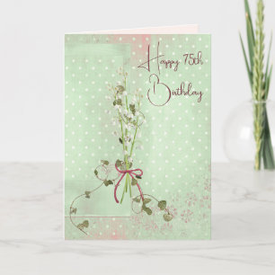 75th Birthday Lily of the Valley Bouquet Card