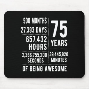 75th Birthday Men Women Funny 75 Years Old Mouse Mat