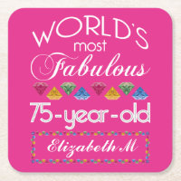 75th Birthday Most Fabulous Colourful Gems Pink