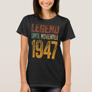 75th Birthday November Born 75 Years Legend Since T-Shirt