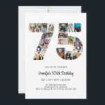 75th Birthday Number 75 Custom Photo Collage Invitation<br><div class="desc">Mark seventy five years of wonderful memories and adventures with this captivating 75th Birthday Number Photo Collage. This customisable template is the perfect blend of creativity and sentiment, allowing you to create a truly memorable gift for your loved one's special day. Capture the essence of incredible years in a single...</div>