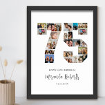 75th Birthday Number 75 Custom Photo Collage Poster<br><div class="desc">Celebrate 75th birthday with this personalised number 75 photo collage poster. This customisable gift is also perfect for wedding anniversary. It's a great way to display precious memories from your wedding and married life. The poster features a collage of photos capturing those special moments, and it can be customised with...</div>