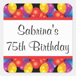 75th Birthday Party   DIY Text Square Sticker