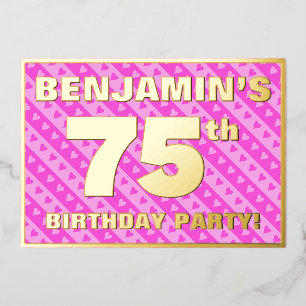 75th Birthday Party — Fun Pink Hearts and Stripes