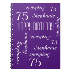 75th Birthday Party Guest Book, Repeating Names Notebook