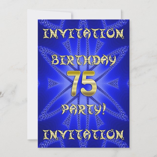 75th Birthday party invitation (Front)