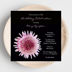 75th Birthday Party Invitation Gorgeous Gerbera