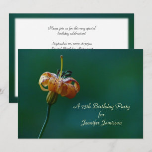 75th Birthday Party Invitation, Yellow Lily Invitation
