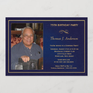 75th Birthday Party Invitations - Add your photo