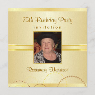 75th Birthday Party Invitations - Photo Optional