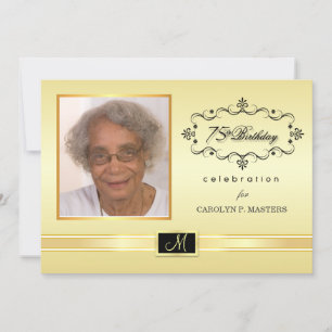 75th Birthday Party Invitations with Photo