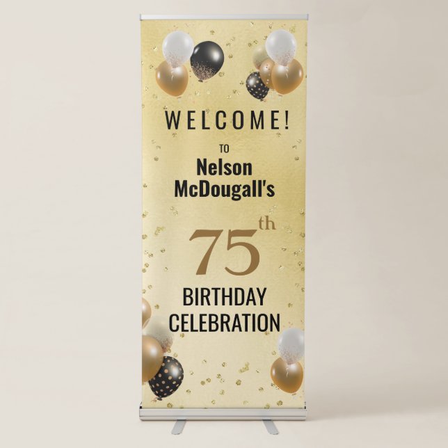 75th Birthday Party Retractable Banner (Front)