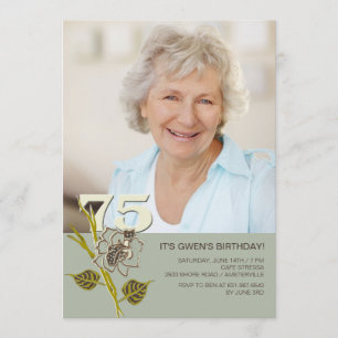 75th Birthday Photo Invitation