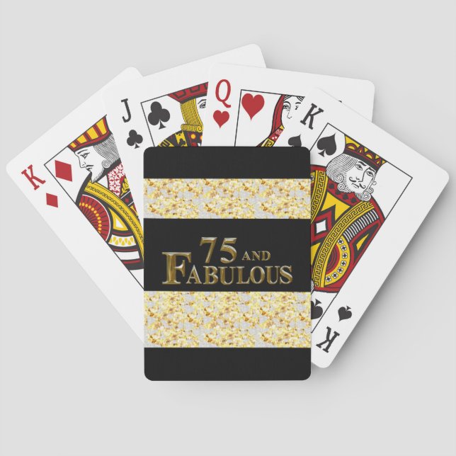75th Birthday  Playing Cards (Back)