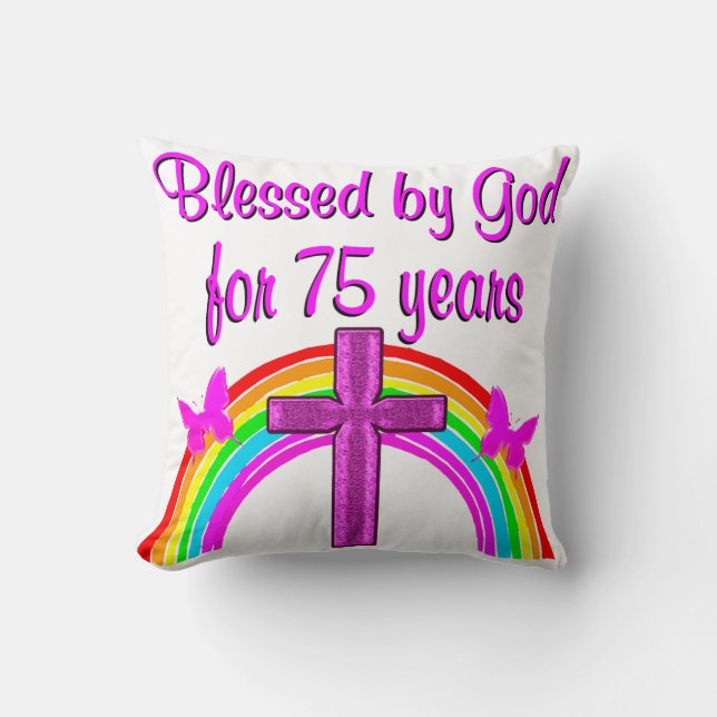 75TH BIRTHDAY PRAYER PERSONALIZED DESIGN CUSHION (Front)
